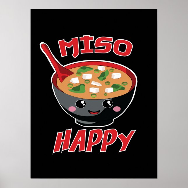 Miso Happy Funny Food Kawaii Poster (Front)