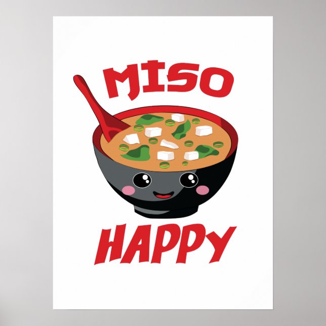 Miso Happy Funny Food Kawaii Poster (Front)