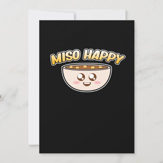 Miso Happy Ramen Anime Kawaii Ramen Noodles Lover Invitation (Front)
