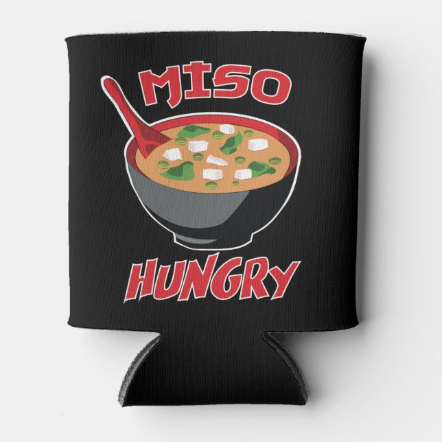 Miso Hungry Funny Food Kawaii Can Cooler (Front)