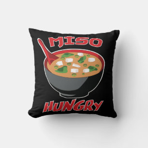 Miso Hungry Funny Food Kawaii Throw Pillow
