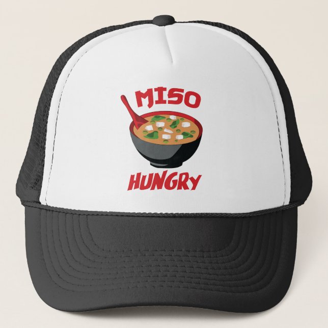 Miso Hungry Funny Food Kawaii Trucker Hat (Front)