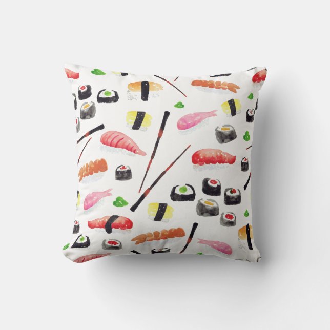 Miso Hungry Throw Pillow (Front)