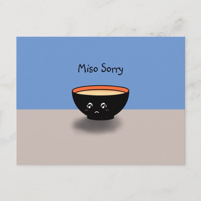 "Miso Sorry" Apology Card (Blue/Beige) (Front)