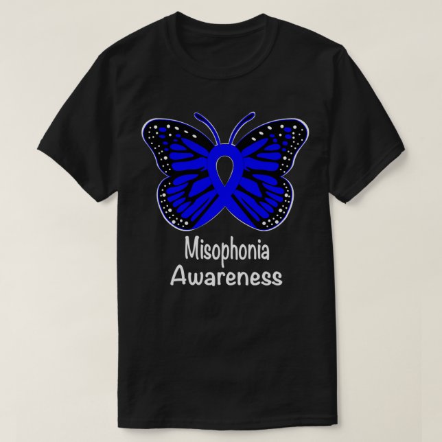 Misophonia Awareness Warrior Support Survivor Blue T-Shirt (Design Front)