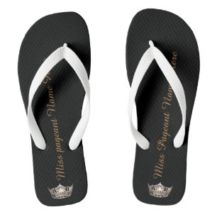 Miss America Adult Custom Crown White Flip Flops