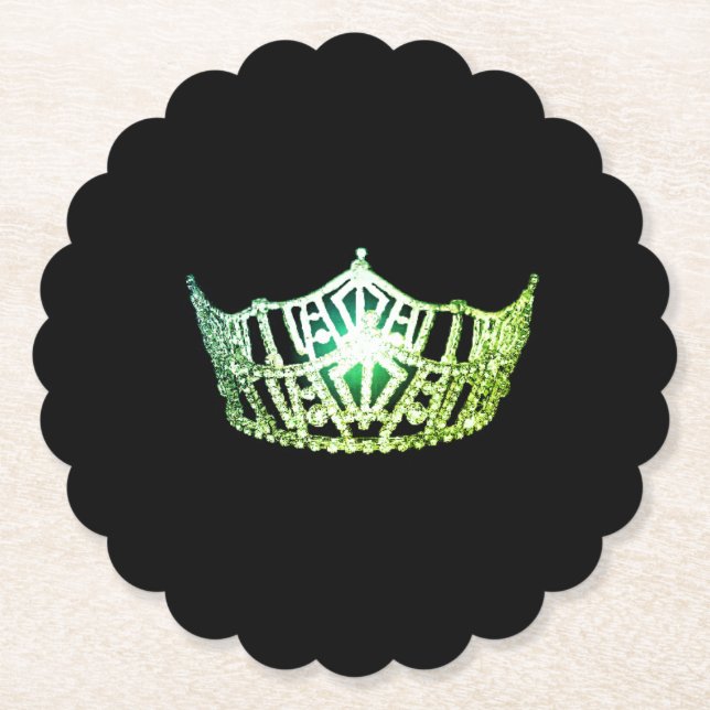 Miss America Apple Crown Sclpd Paper Coasters (Front)