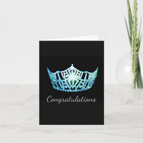 Miss America Aqua Crown Greeting Card_Congrats Card