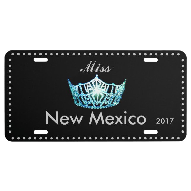Miss America Aqua Crown License Plate (Front)