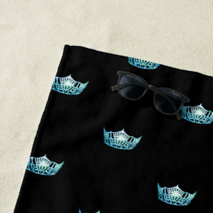 Miss America Aqua-Turquoise Crown Beach Towel