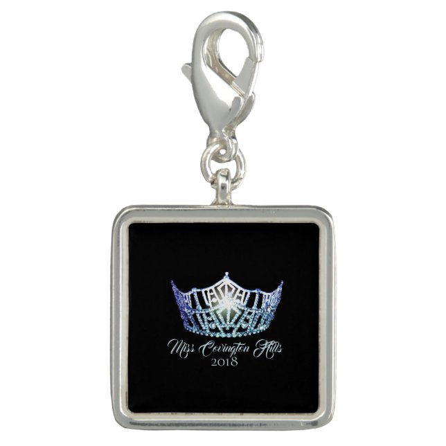 Miss America Baby Blue Crown SP Charm-Custom Name Charm (Front)