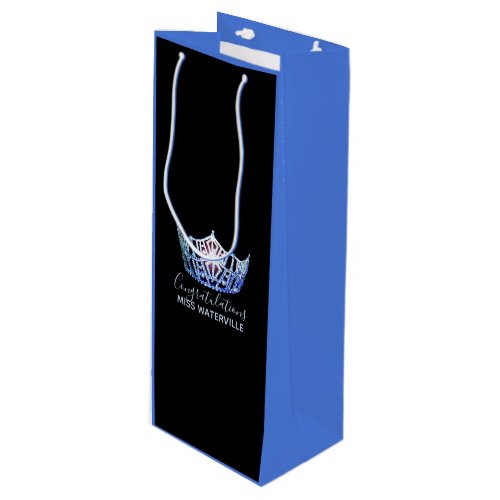 Miss America Blue Crown 2_Tone Gift Bag_Tall Wine Gift Bag