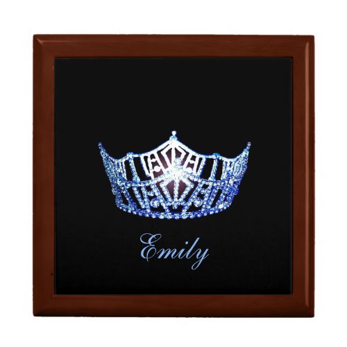 Miss America Blue Crown Personal Name Jewerly Box