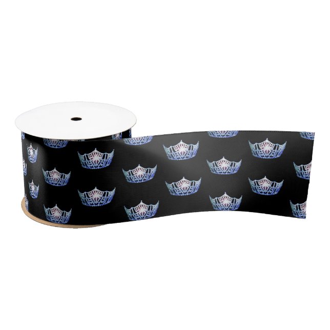 Miss America Blue Crown Satin Ribbon (Spool)