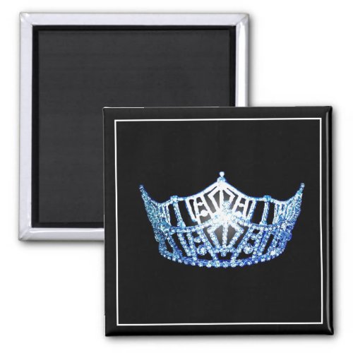 Miss America Blue Crown Square Magnet