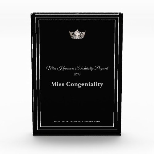 Miss America Borders Silver Crown Trophy_CNGENLTY Acrylic Award
