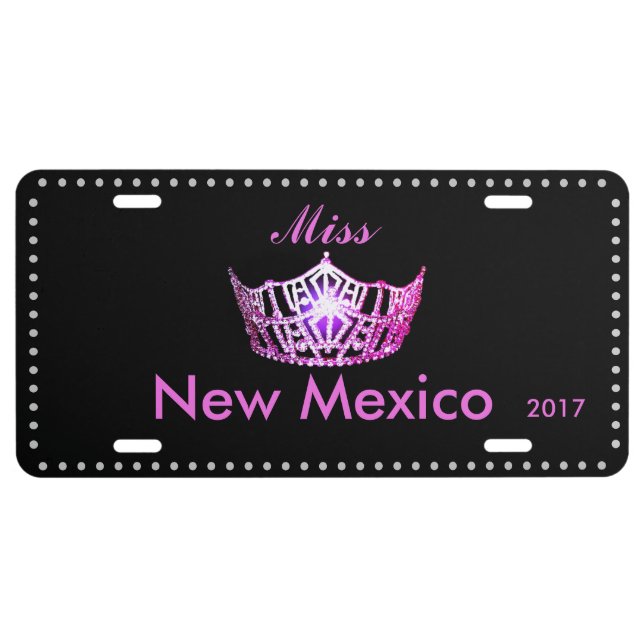 Miss America Candy Pink  Crown License Plate (Front)