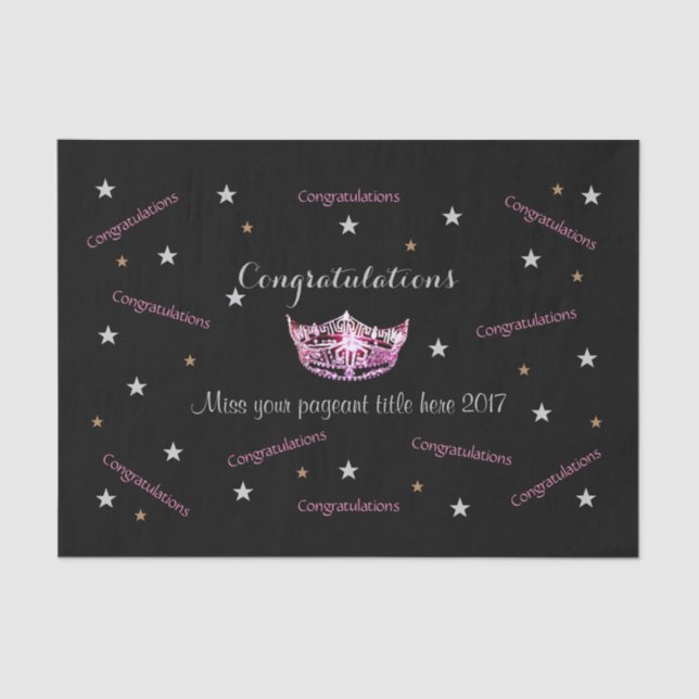 Miss America Congratulations Tissue Paper (Front)