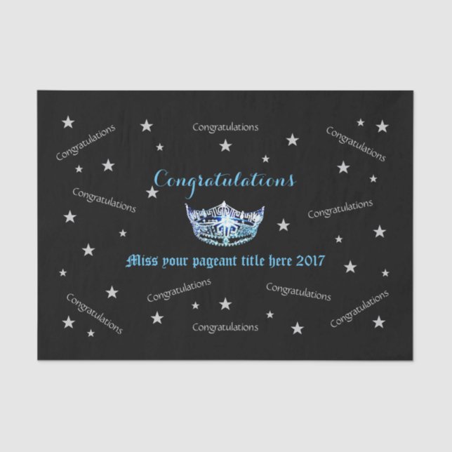 Miss America Congratulations Tissue Paper (Front)