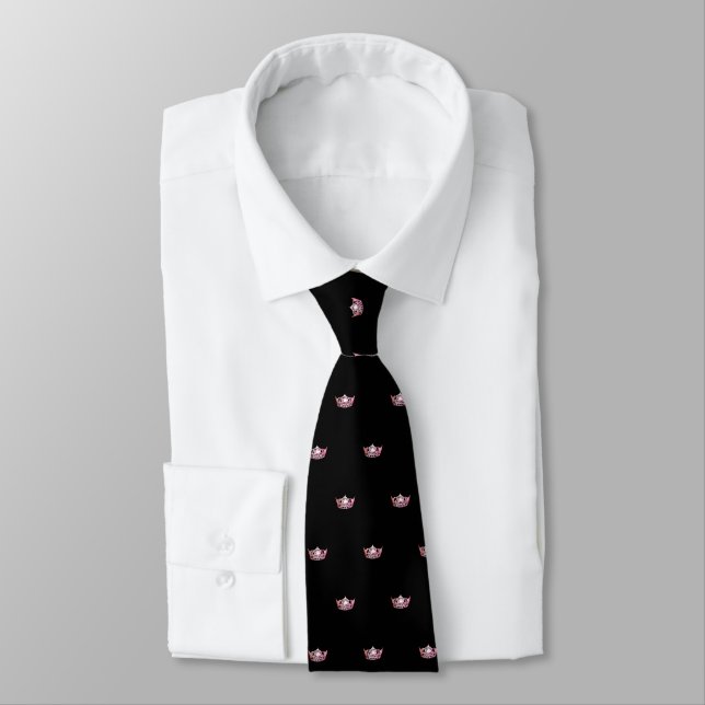 Miss America Coral Crown & Black Men's Tie (Tied)