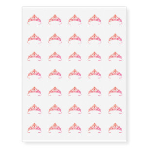 Miss America Coral Tiara Temporary Tattoo