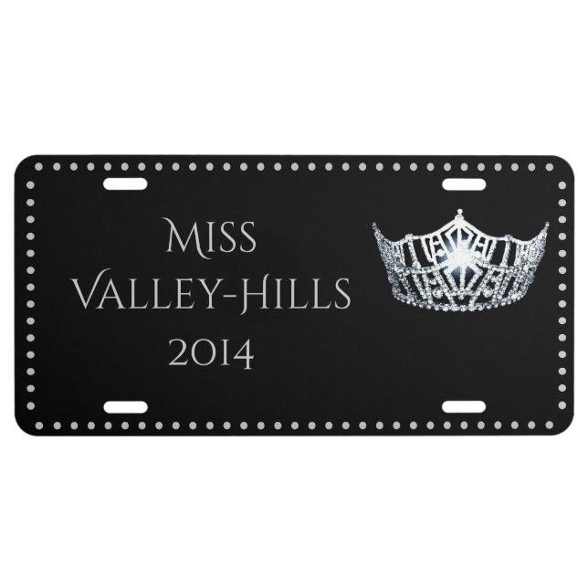 Miss America Crown Aluminum License Plate (Front)