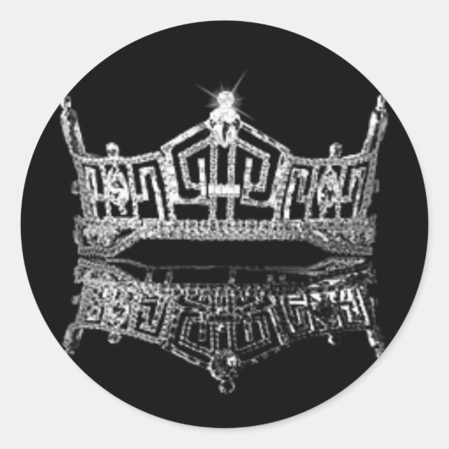 Miss America Crown Classic Round Sticker (Front)