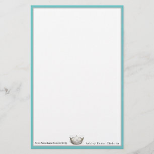 Miss America Crown & Custom Name Stationery Sheets