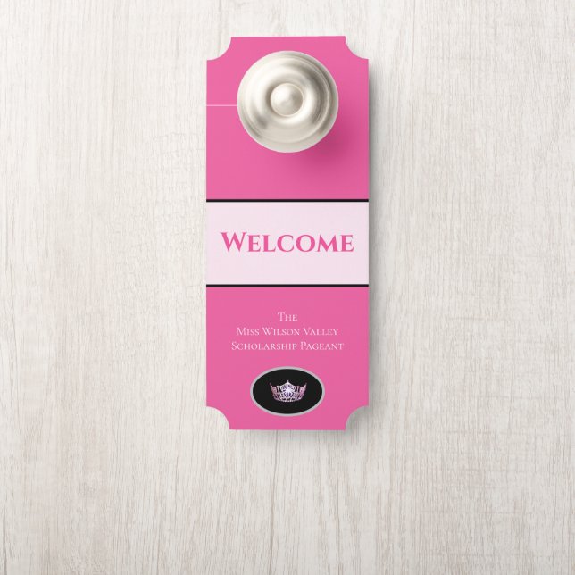 Miss America Crown Door Hanger Welcome Custom Name (On Knob)