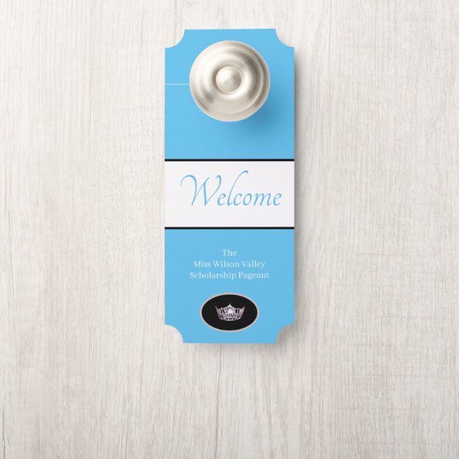 Miss America Crown Door Hanger Welcome Custom Name (On Knob)