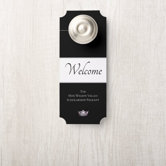 Miss America Crown Door Hanger Welcome Custom Name (On Knob)