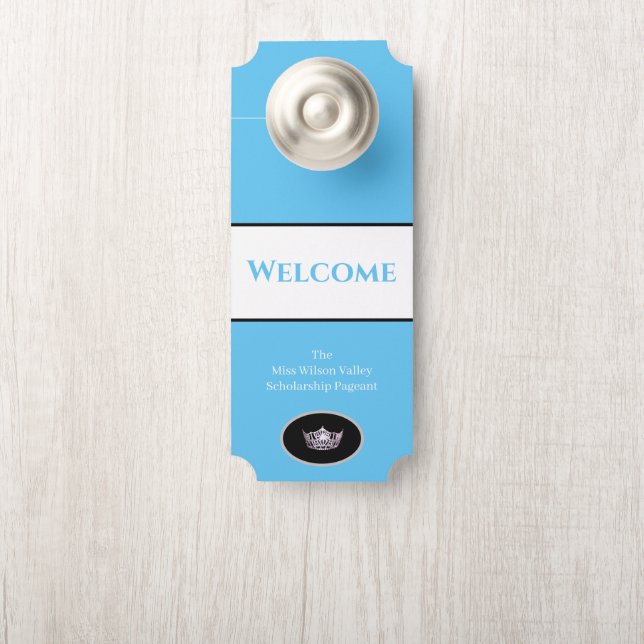 Miss America Crown Door Hanger Welcome Custom Name (On Knob)