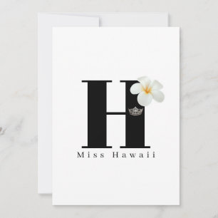 Miss America Crown Flat Note Cards-Black Card
