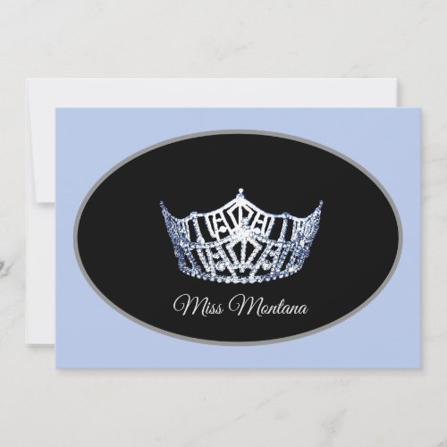 Miss America Crown Flat Note Cards_Blue