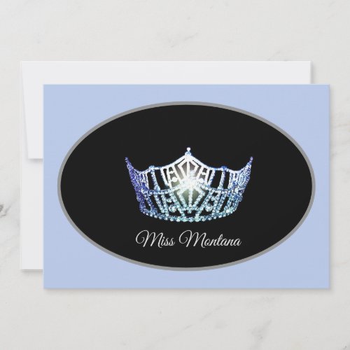 Miss America Crown Flat Note Cards_Blue