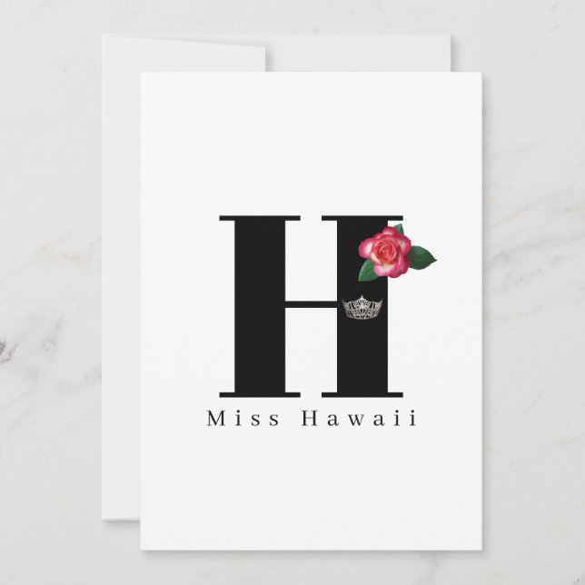 Miss America Crown Flat Note Cards-Rose (Front)