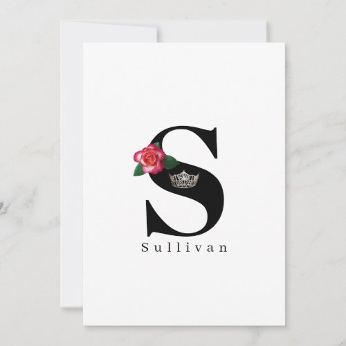 Miss America Crown Flat Note Cards_Rose