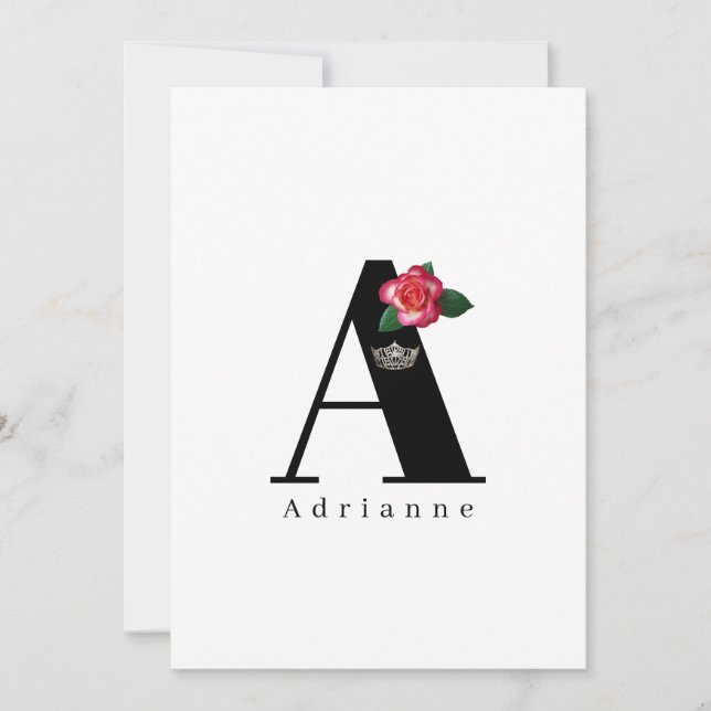 Miss America Crown Flat Note Cards-Rose Card (Front)