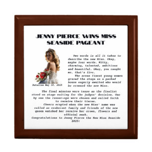 Miss America Crown Newspaper Article Jewelry box