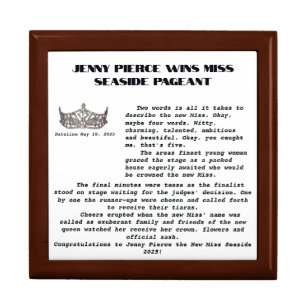 Miss America Crown Newspaper Article Jewelry box