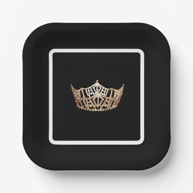 Miss America Crown Pageant Party Paper Plate (Front)