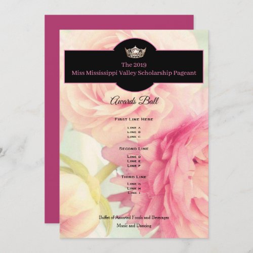 Miss America Crown Peonies Awards Ball Program