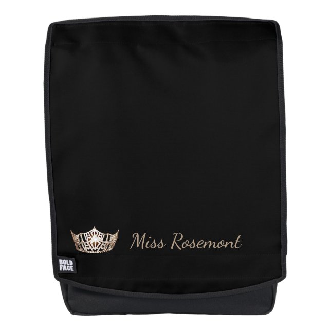 Miss America Crown Personalized Bold Face Backpack (Front)