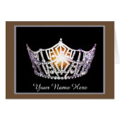 Miss America Crown Thank You Card in BRWN/SLVR (Front Horizontal)