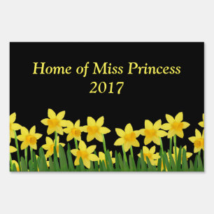Miss America Daffodil Custom Name Yard Sign