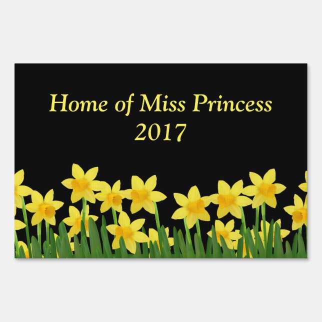 Miss America Daffodil Custom Name Yard Sign (Front)