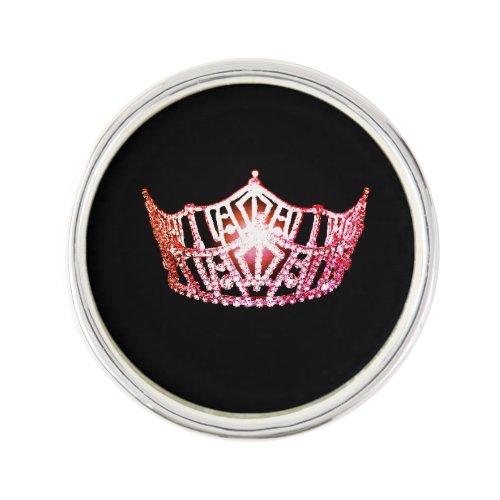 Miss America Daytime Coral Crown Lapel Pin