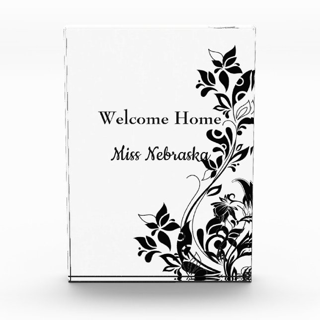 Miss America Floral Custom Acrylic Cake Top Award (Front)