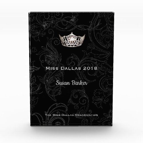 Miss America Flourish Silver Crown Acrylic Award