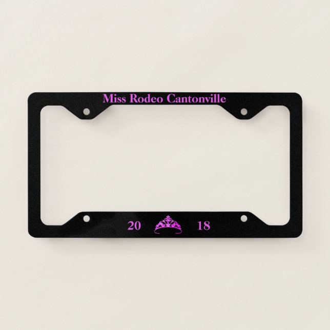 Miss America Fuchsia Tiara Custom License Frame (Front)